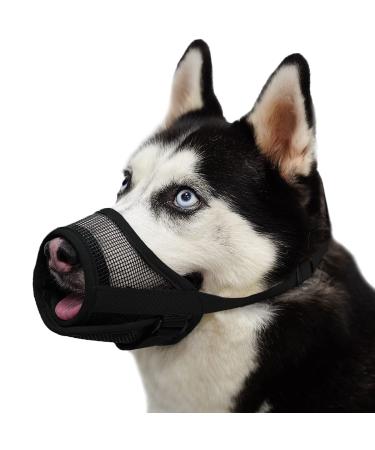 Mayerzon muzzle for dogs with an adjustable Velcro fastener to bite bark and chew airline breathable for small medium -sized and large dogs (Black L) Black L - Buy Online on GoSupps.com