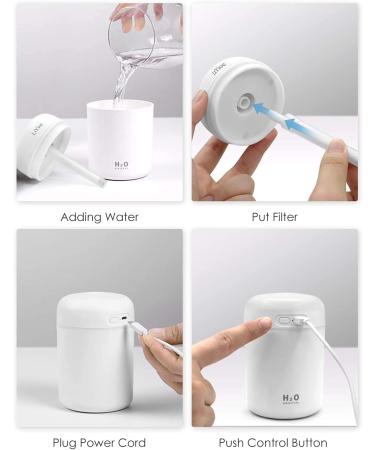 Colorful Mini Humidifier & Essential Oil Diffuser - USB Personal Desktop Humidifier for Car, Office, Bedroom - 2 Mist Modes (Pink) - Buy Online on GoSupps.com