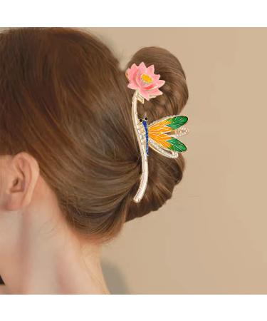 Dragonfly Hair Claw Clips Set - Large Metal Clips for Thick & Long Hair Styling - 3 Pcs Hair Accessories for Women & Girls - Buy Online on GoSupps.com