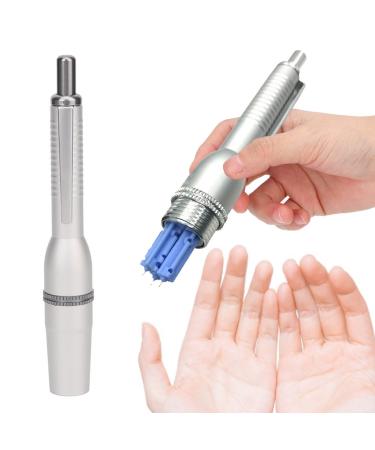 Blood Collection Pen  Professional Blood Lancing Pen Blood Glucose Monitors Adjustable Depth 3 Needle Blood Lancing Device for Home Use Silver