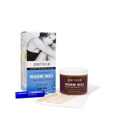 Parissa Natural Hair Remover Microwaveable Warm Wax, 4 Fl.Oz 4 Fl Oz (Pack of 1)