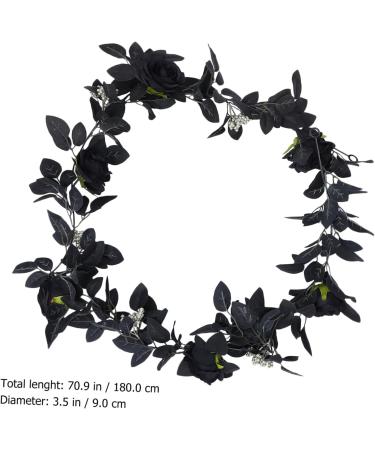 Zerodeko 4 Pcs Black Rose Vine Black Floral Garland Green Home Decor Silk Rose Garland Goblincore Room Decor Artificial Flower Garland Artificial Rattan Silk Flower Household - Buy Online on GoSupps.com