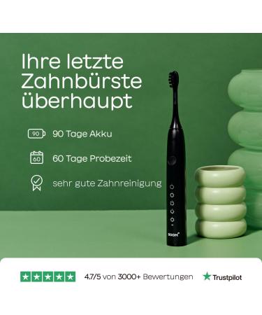 Boombrush Electric Toothbrush - Sonic Technology for Effective Cleaning | 90-Day Battery - Black Starter Kit - Buy Online on GoSupps.com