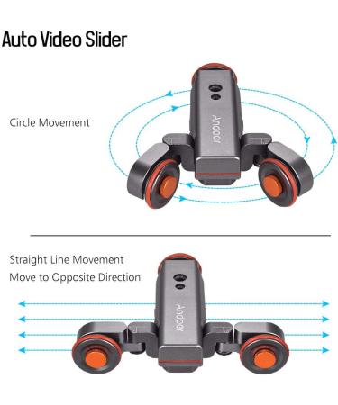 Andoer Track Dolly L4 PRO: Motorized 3-Wheel Camera Dolly with Wireless Remote Control - Gray - Buy Online on GoSupps.com