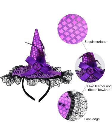 Halloween Witch Hat Headband & Striped Knee High Socks Set - Purple | Cosplay Costume & Party Favors Supply - Buy Online on GoSupps.com
