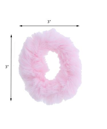 Furry Pony Holder Set - 2 Light Pink Fuzzy Fur Scrunchies - Buy Online on GoSupps.com