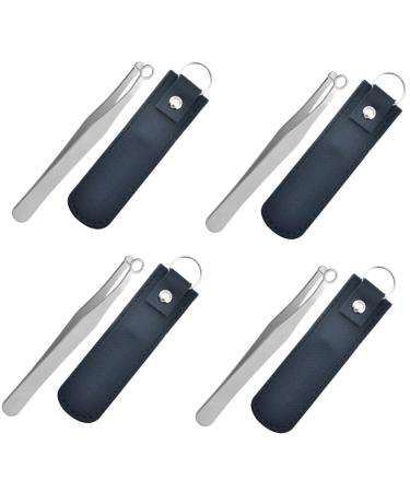 Ipetboom 4 Sets Round Nose Hair Clip Men Trimmer for Beard Nose Hair Clippers Nasal Hair Clip Remover Grooming Tool Tweezers for Nose Hair Multifunction Eyebrow Trimmer Stainless Steel Man