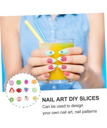 Healeved 7200 Pcs 12 Fruit Sliced nail Art Accessories Hair Dryer Brush Flower Decor Floral Decor Nail Resin Embellishments Nail Art Decorations Nail Fruit Manicure Decorative Sheet - Buy Online on GoSupps.com
