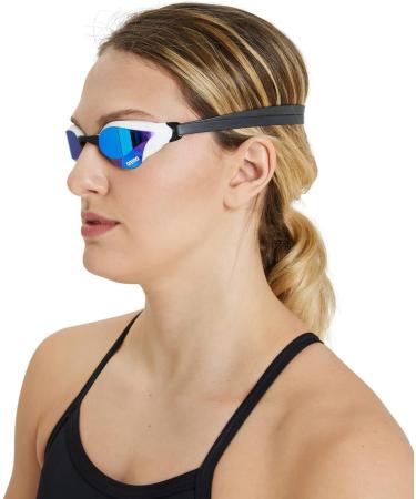 ARENA Men's Cobra Core Swipe Mirror Swimming Goggles - One Size Silver | International Shipping Available - Buy Online on GoSupps.com