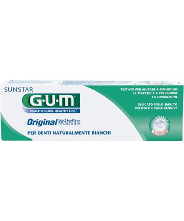 Gum Original White Toothpaste | Restore Your Teeths Natural White | Fluoride & Isomalt Enamel Protection | 6 x 75ml + 1 Free Trial - Buy Online on GoSupps.com