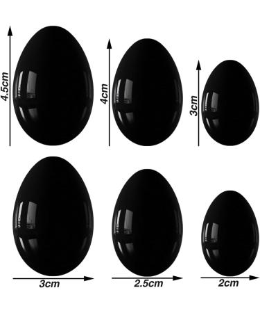 Obsidian Yoni Eggs | Feminine Massage Balls for Pelvic Floor | 3 Sizes | Black Crystal Cone Exercise - Buy Online on GoSupps.com