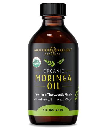 Organic USDA Certified Moringa Oil - 100% Pure Cold Pressed & Unrefined Vegan Oil - Natural Moisturizer for Skin, Face, Body & Hair - 4oz - by Mother Nature Organics - Buy Online on GoSupps.com