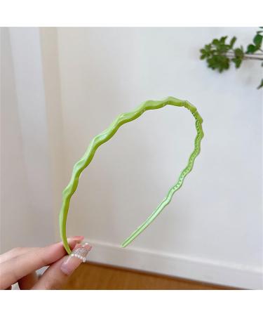 amangul Candygirl HeadBands for Girl Wavy HeadBand for Kid Thin Headband Slip Candy Color Headband Plastic Hair Hoop(Yellow) - Buy Online on GoSupps.com