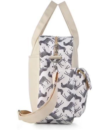 Kamay's Waterproof Mummy Diaper Bag with Changing Mat - Grey Zebra | Lightweight Nylon Tote/Messenger Style - Buy Online on GoSupps.com