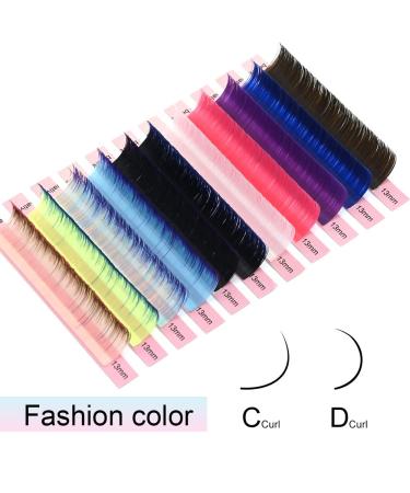 NAGARAKU Easy Fan Volume Eyelash Extensions Ombre Green Blue Color 0.07 C Curl Mix Tray 9-15mm - Buy Online on GoSupps.com