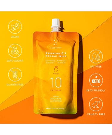 EVERYDAZE Mango Collagen + Vitamin C Konjac Jelly | Vegan, 10 Calories, 0 Sugar | 10 Packs | Healthy Diet Pouch Snack for Weight Management - Buy Online on GoSupps.com