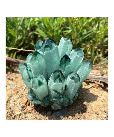 for Natural Green Ghost Phantom Quartz Crystal Cluster Rock Stones and Crystals Specimen Home Decor ERTEYIN