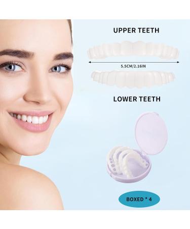 KHIRY Cosmetic Veneers - 4 Pairs Instant Teeth Temporary Dentures | Upper & Lower Snap-On Comfort Solution - Buy Online on GoSupps.com
