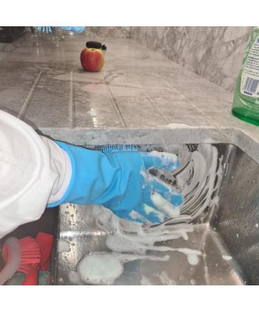 Blue Reusable Silicone Cleaning Gloves | Dishwashing Scrubber with Bristles | Magic Cleaning Gloves for Washing - Buy Online on GoSupps.com