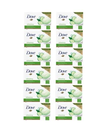 Dove Dove Beauty Cream Bar Solid Soap Various Fragrances 2 x 90 g (12 Units Cucumber and Green Tea)