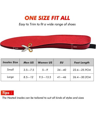 iHEAT Rechargeable Heated Insoles - Remote Control Thermal Foot Warmer for Women & Men - Wireless, Red - L-Women's 10-13, Men's 8-13 - Buy Online on GoSupps.com