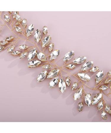 JWICOS Crystal Wedding Headband Bridal Hair Vine - Gold Prom Hair Accessories - Buy Online on GoSupps.com