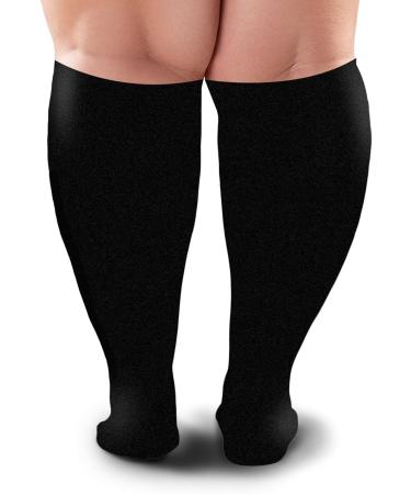 Compression Socks 20-30 mmHg for Women & Men | Improve Blood Circulation | Wide Calf Travel Running Cycling | XX-Large Black - Buy Online on GoSupps.com