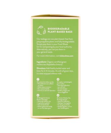Tick Tock Teas Organic Rooibos Green Tea 2.5 Oz - 40 Count Herbal Tea Bags - Buy Online on GoSupps.com