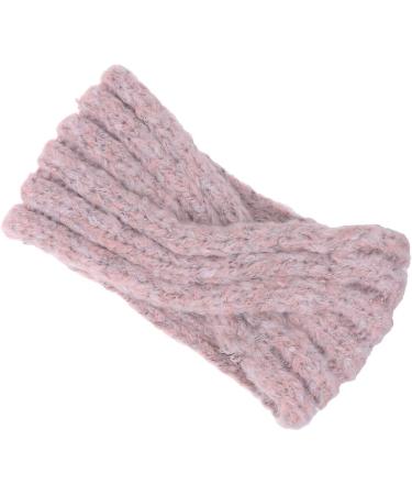 Lurrose Knitting Hair Band Woolen Crossed Headband Wide Rim Headwrap Twist Winter Headwear for Women Girls Pink - Buy Online on GoSupps.com
