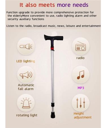 Canes Elderly Crutches - Cane Seniors Smart Crutches 5 Colors Lti-Function Retractable Walking Stick Adjustment Range 71.5Cm-89.5Cm decorate Selfless dedication - Buy Online on GoSupps.com