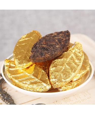 HQZM Ancient Tree Golden Leaf Puer Ripe Tea From Menghai Tea Area Yunnan 500g1764oz Choice Of Quality - Buy Online on GoSupps.com