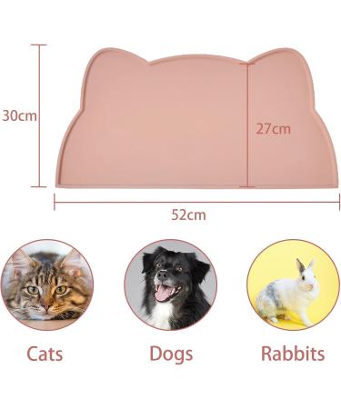 Septillar Silicone Waterproof Pet Bowl Pad - 52x30 cm Slipproof Cat & Dog Mat (Tea Pink) - Ideal Feeding & Water Mat for Pets - Buy Online on GoSupps.com