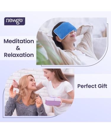 NEWGO Moist Heat Eye Mask Warm Heated Eye Mask for Dry Eyes Microwavable Weighted Eye Pillow with Lavender for Headache Migraine Puffy or Swollen Eyes Irritated and Yoga Relaxation (Blue) - Buy Online on GoSupps.com