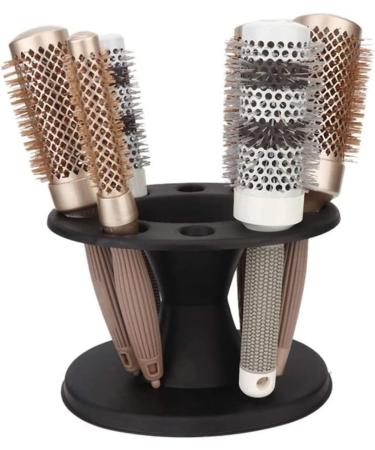 Hair Brush Holder Organizer 5.6x8.4inch Round Hair Brush Holder with 8 Holes Comb Stand Rack Cosmetic Brush Rack for Salon Home - Buy Online on GoSupps.com