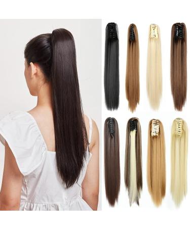 Hair Scrunchies Hair Bun Synthetic 24 Inch Long Straight Ponytail Hair Extensions Claw Clip Fashion Women's Ponytail Extensions Wig Hair Bun Women Hair Bun (Color : 2) - Buy Online on GoSupps.com