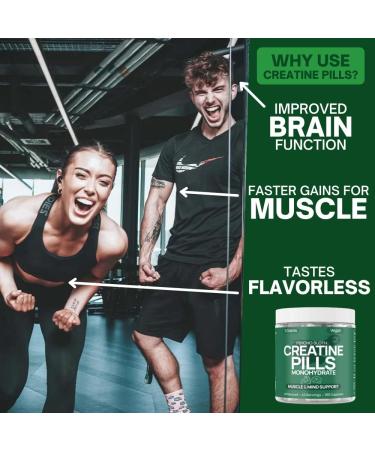 Creatine Monohydrate Pills - 5G, 180 Capsules Muscle Builder for Pre/Post-Workout | Vegan, Micronized, Instantized for Women and Men - Buy Online on GoSupps.com