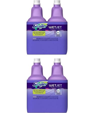 Swiffer WetJet Multi-Purpose Floor and Hardwood Cleaner Solution with Febreze Refill Lavendar Vanilla and Comfort Scent 1.25 Liter (4 Pack) 84.4 Fl Oz (Pack of 4)