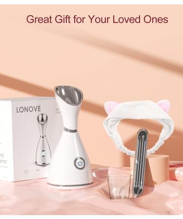 Professional Facial Steamer for Deep Cleaning and Skin Care - Home Spa Warm Ionic Mist Atomizer for Women - Unclog Pores, Moisturize, and Sinus Relief - Includes Bonus Hairband and Stainless Steel Kit (White/Silver) - Buy Online on GoSupps.com