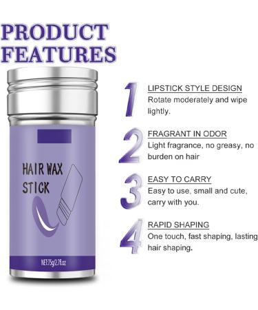 Hair Styling Wax Long-Lasting Non-Greasy Styling Hair Wax - Natural Ingredients Wax Stick for Men Women Portable Hair Styling Wax Pochy - Buy Online on GoSupps.com