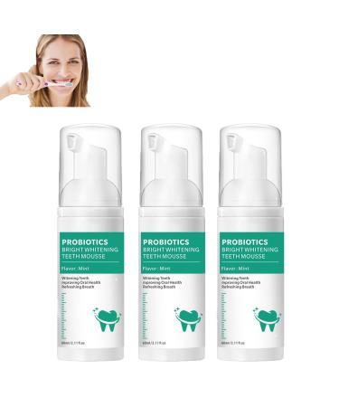Whitening Toothpaste Mousse, Probiotics Bright Whitening Teeth Mousse, Herbal Brightening Oral Repair Mousse, Teeth Mousse Toothpaste, Refreshing Breath Deep Cleaning Toothpaste (3)