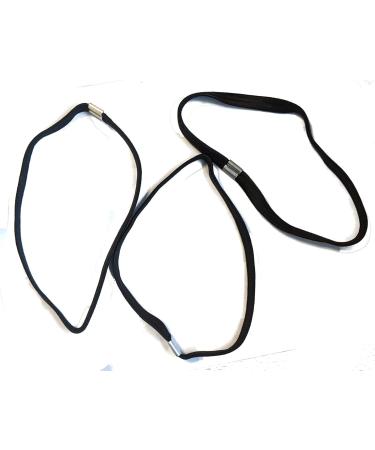 Long Plain Black Headband Hair Elastics With Metal Hairbands Gym Sport Football for Women Girls by Glitz4Girlz - Buy Online on GoSupps.com