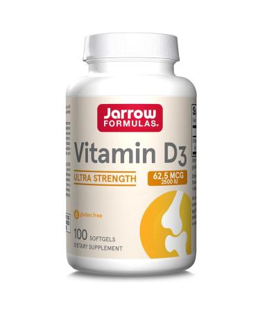 Jarrow Formulas, Vitamin D3, 2,500 IU Deposit, 1 Capsule Every 3 Days, 100 Soft Capsules, Lab Tested, Gluten Free, Soy Free, Non-GMO