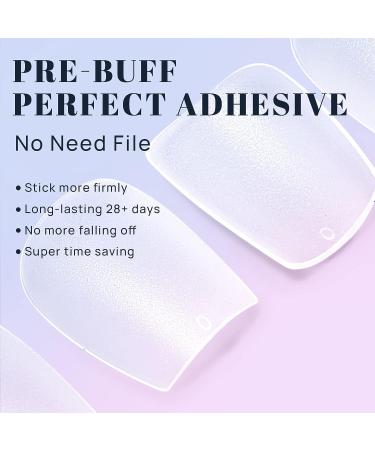 Ejiubas Coffin Nails Tips - 300Pcs Pre-buff Finish Extra Short Fake Nails for Nail Extensions - Full Cover False Nails with Box - Ultra Fit Matte Gel Nails - Buy Online on GoSupps.com