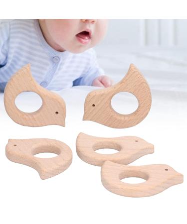 Beech Wooden Bird Teething Toys Set for Natural Pain Relief - 5 Pcs DIY Baby Teether Handiwork Accessory - Buy Online on GoSupps.com
