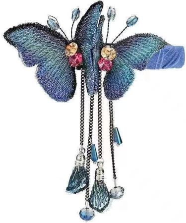amangul Beautiful Blue for Butterfly Spring Clip Hairpin Hair Clips Hair Barrette onytail Hair Clip for Friend Birthday - Buy Online on GoSupps.com
