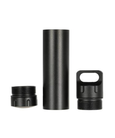 EKLOEN Outdoor Waterproof Capsule Portable Waterproof Container Seal Bottle Holder Case Aluminum(Black)