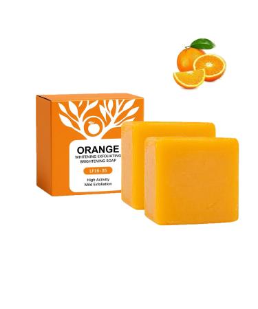 G n rique 2 x Orange Whitening Exfoliating Brightening Soap Mild Enzymatic Formula Lightening Soaps Oil Control Anti-Spot Facial Soaps
