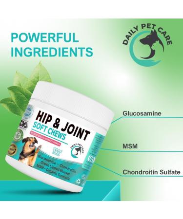 Daily Pet Care Hip and Joint Supplements For Dogs | Dog Joint Supplements to Reduce Stiffness and Improve Mobility with Organic Turmeric Glucosamine Chondroitin and Green Lipped Mussel For Dogs - Buy Online on GoSupps.com