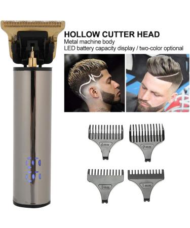 ZJchao Cordless Hair Clippers - Low Noise Professional Trimmer with 4 Combs & LED Display for Home & Salon Use - Silver - Buy Online on GoSupps.com