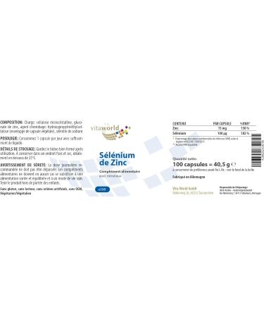 Vita World Pack of 3 Zinc Selenium 3 x 100 Capsules Made in Germany - Buy Online on GoSupps.com